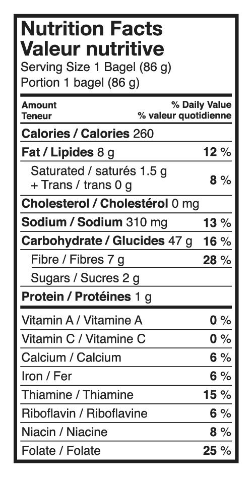 32 Bagel Nutrition Label Labels Design Ideas 2020