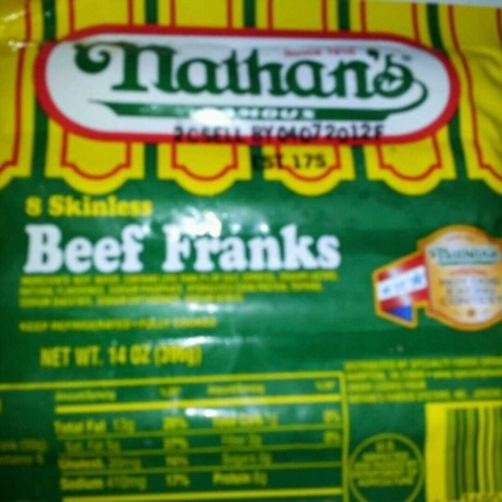 40 Nathan s Hot Dogs Nutrition Facts