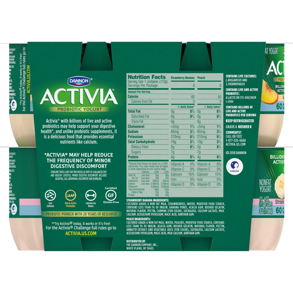 Activia Fat Free Yogurt Nutrition Facts Blog Dandk