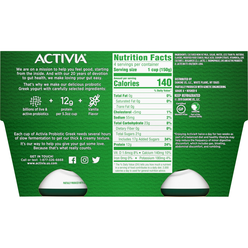 Activia Light Greek Yogurt Nutritional Information Shelly Lighting