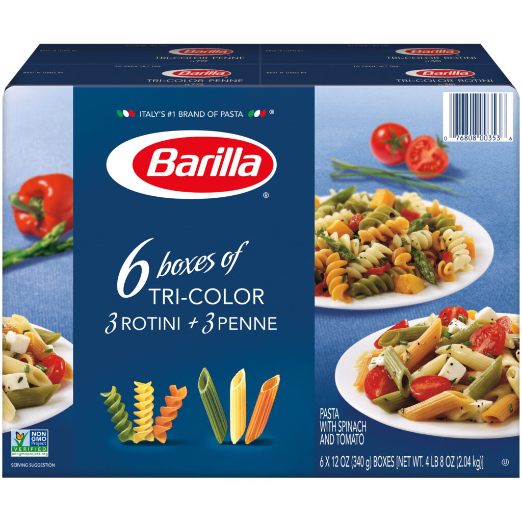 Barilla Classic Blue Box Pasta Tri Color Penne And Rotini 6x12 Oz 