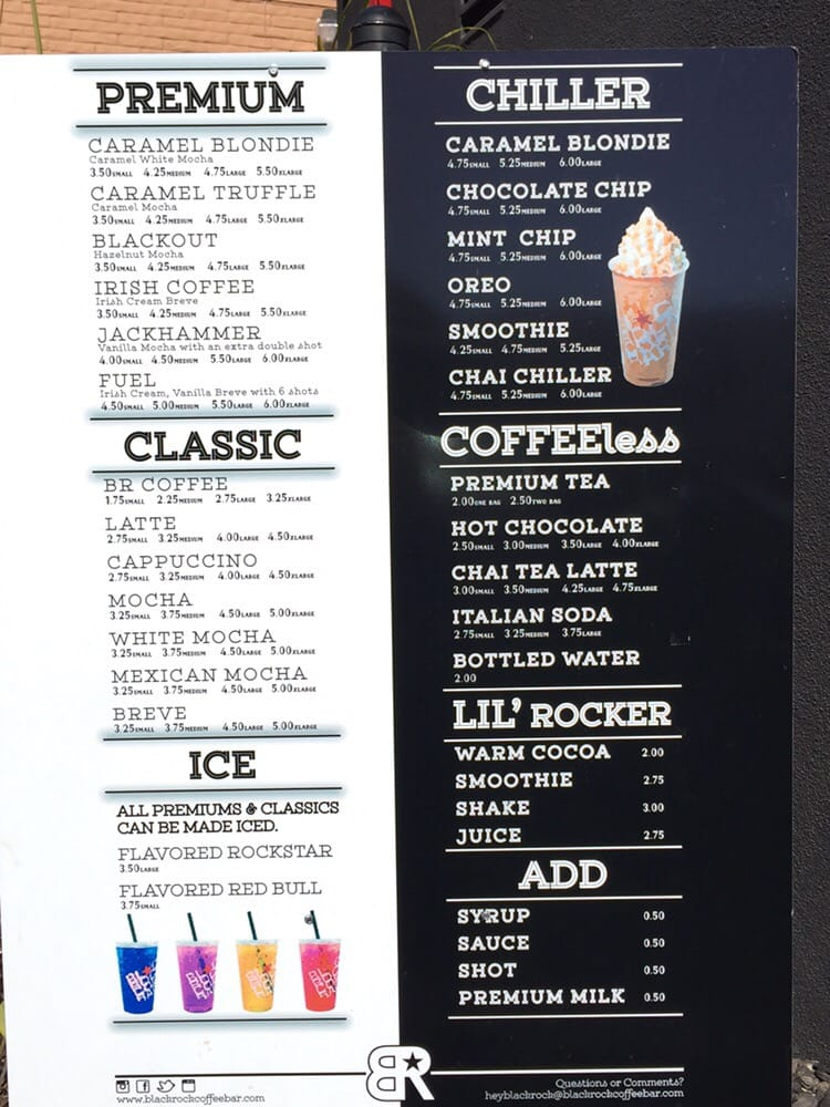 Black Rock Food Menu