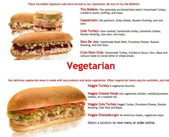 Capriottis Printable Menu