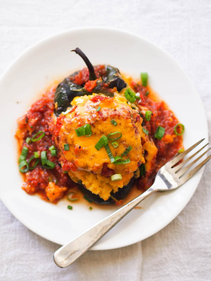 Cheese Grits Stuffed Poblanos With Tomato Gravy Registered Dietitian 