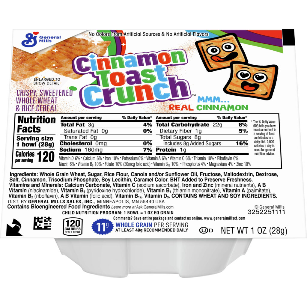 Cinnamon Toast Crunch Cereal Single Serve Bowlpak 1 Oz General Mills 