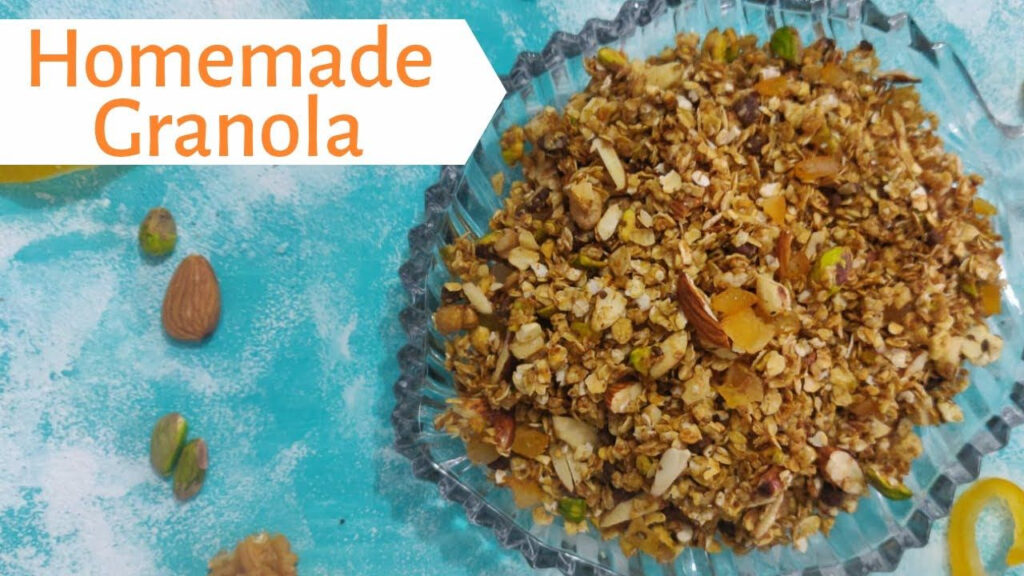 Crispy NO BAKE Homemade LOW CALORIE GRANOLA Recipe With NUTRITION 