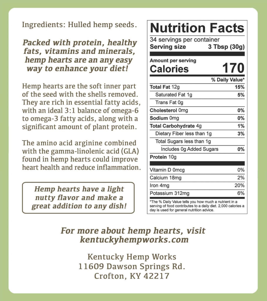 Hemp Hearts Kentucky Hemp Works