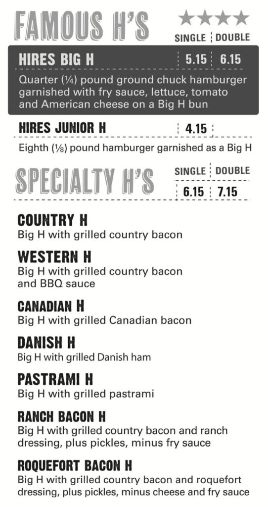 Hires Big H Menu SLC Menu