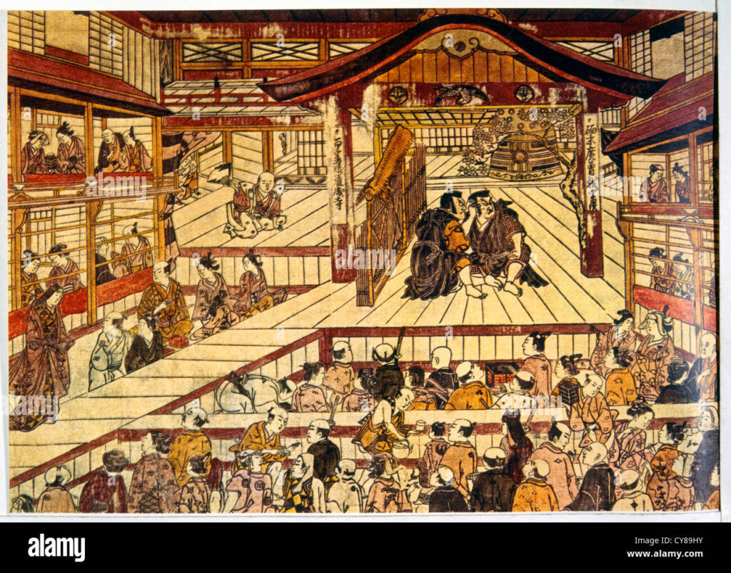 Kabuki Theater Japan Woodblock Druck Von Okumura Masanobu 18 