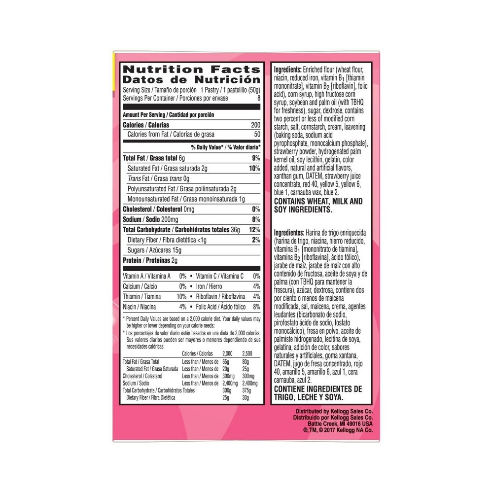 Kellogg S Strawberry Pop Tarts Nutrition Facts My Bios