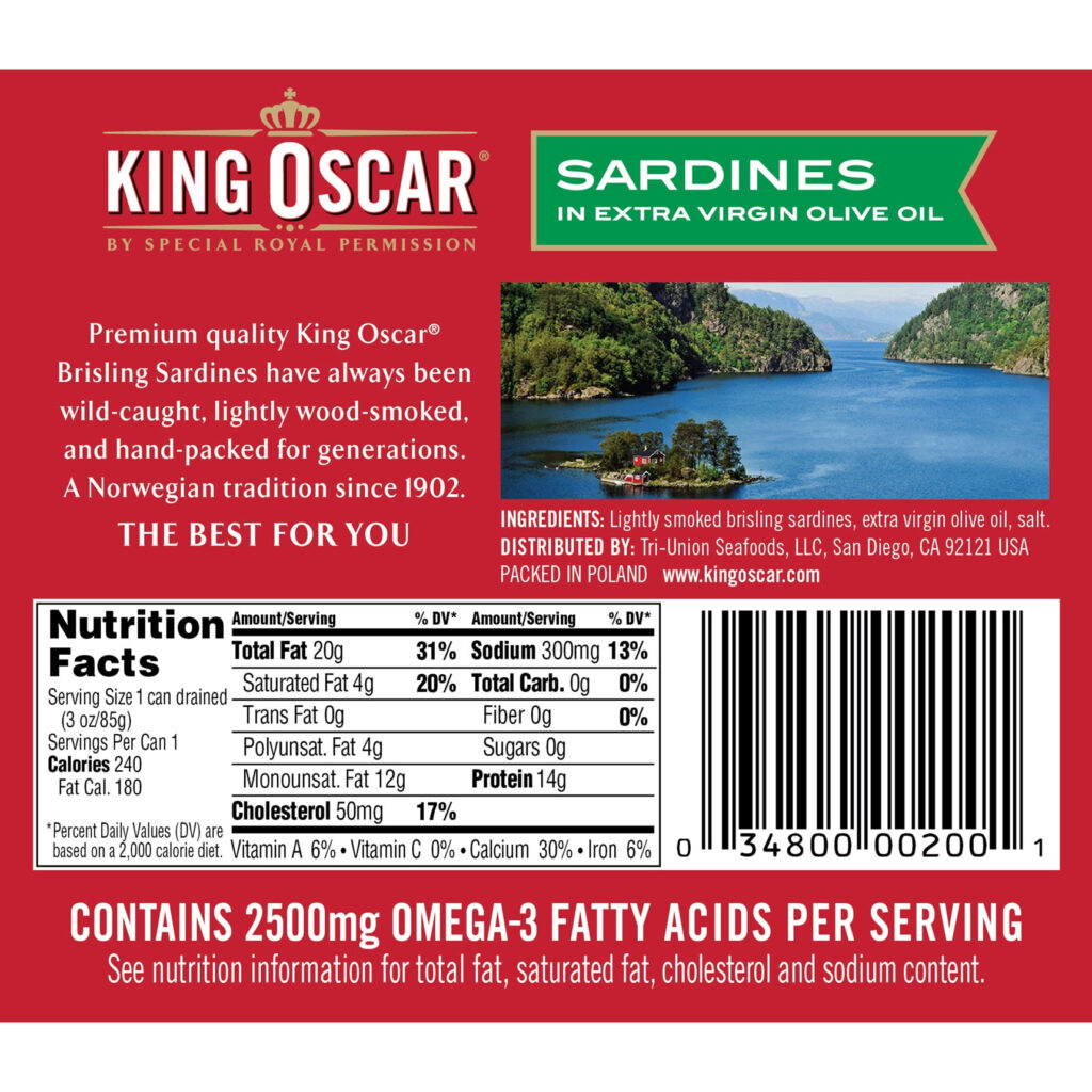 King Oscar Sardines In Olive Oil Nutrition Nutrition Ftempo