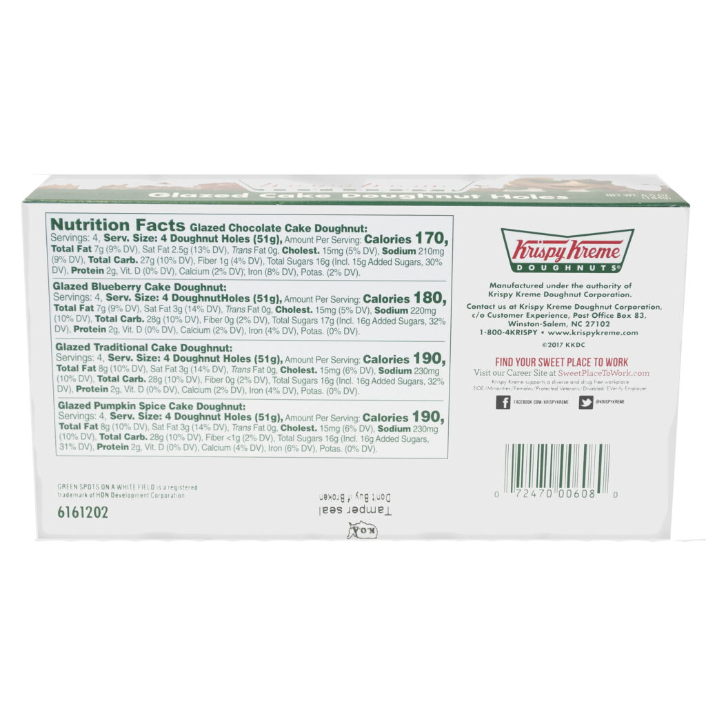 Krispy Kreme Glazed Donut Nutrition Label Blog Dandk