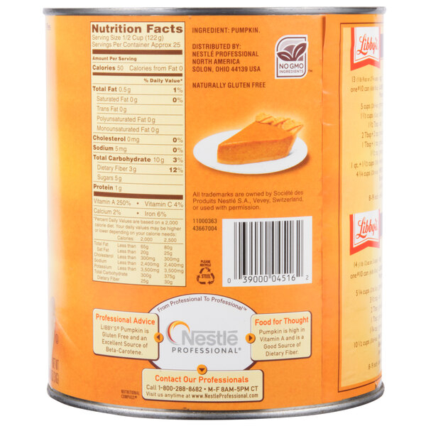 Libby Canned Pumpkin Nutrition Label Ythoreccio