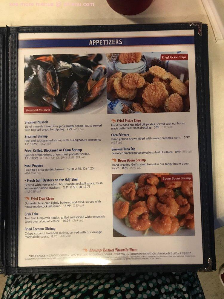 Menu At Shrimp Basket Restaurant Pensacola 60 W 9 Mile Rd