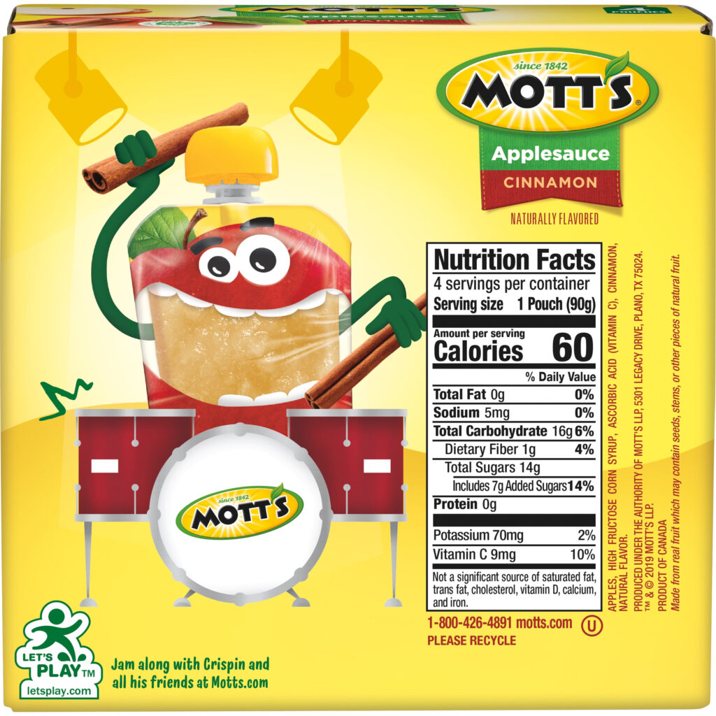  Mott s Cinnamon Applesauce Nutrition Facts