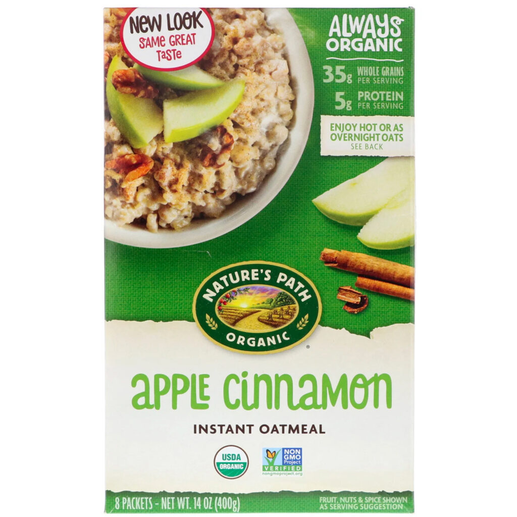 Nature s Path Organic Instant Oatmeal Apple Cinnamon 8 Packets 14 