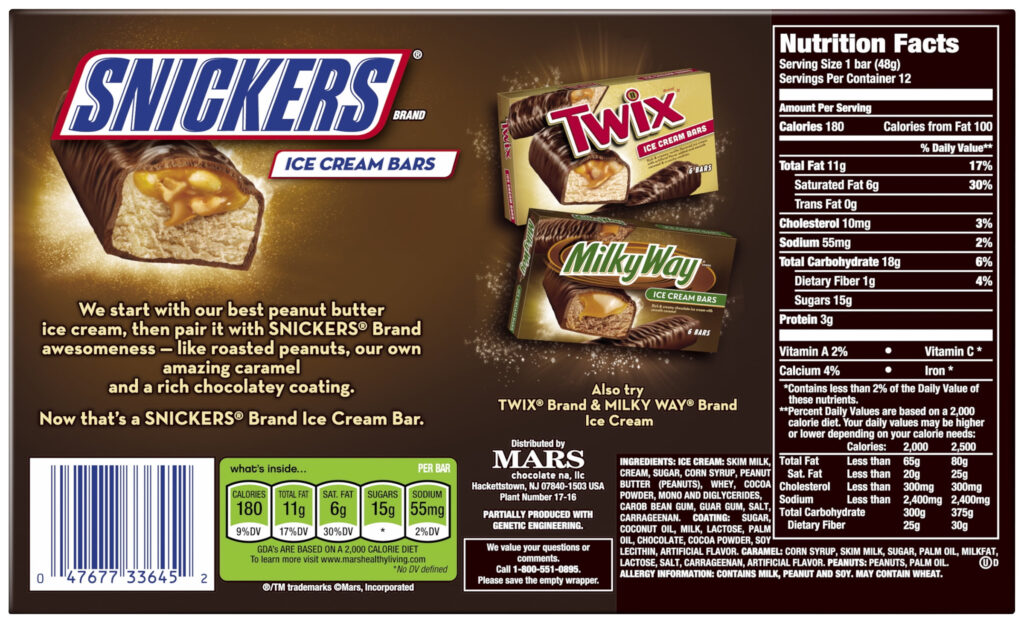 Nutrition Info Snickers Ice Cream Bar Blog Dandk