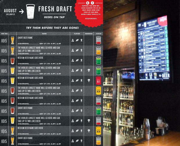 Old Chicago Re Brand PUSH Beer Menu Design Digital Menu Boards 