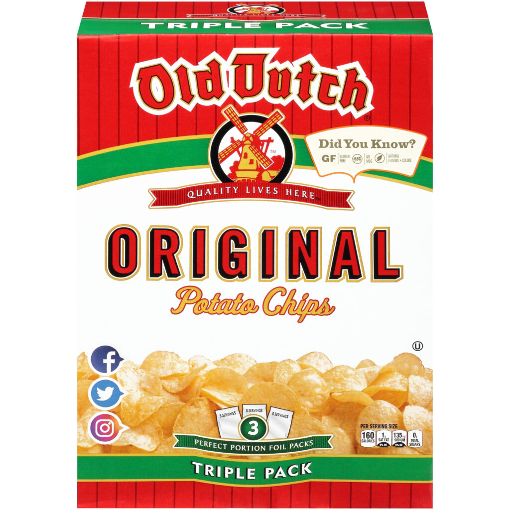 Old Dutch Original Potato Chips 5 Oz 3 Count Walmart