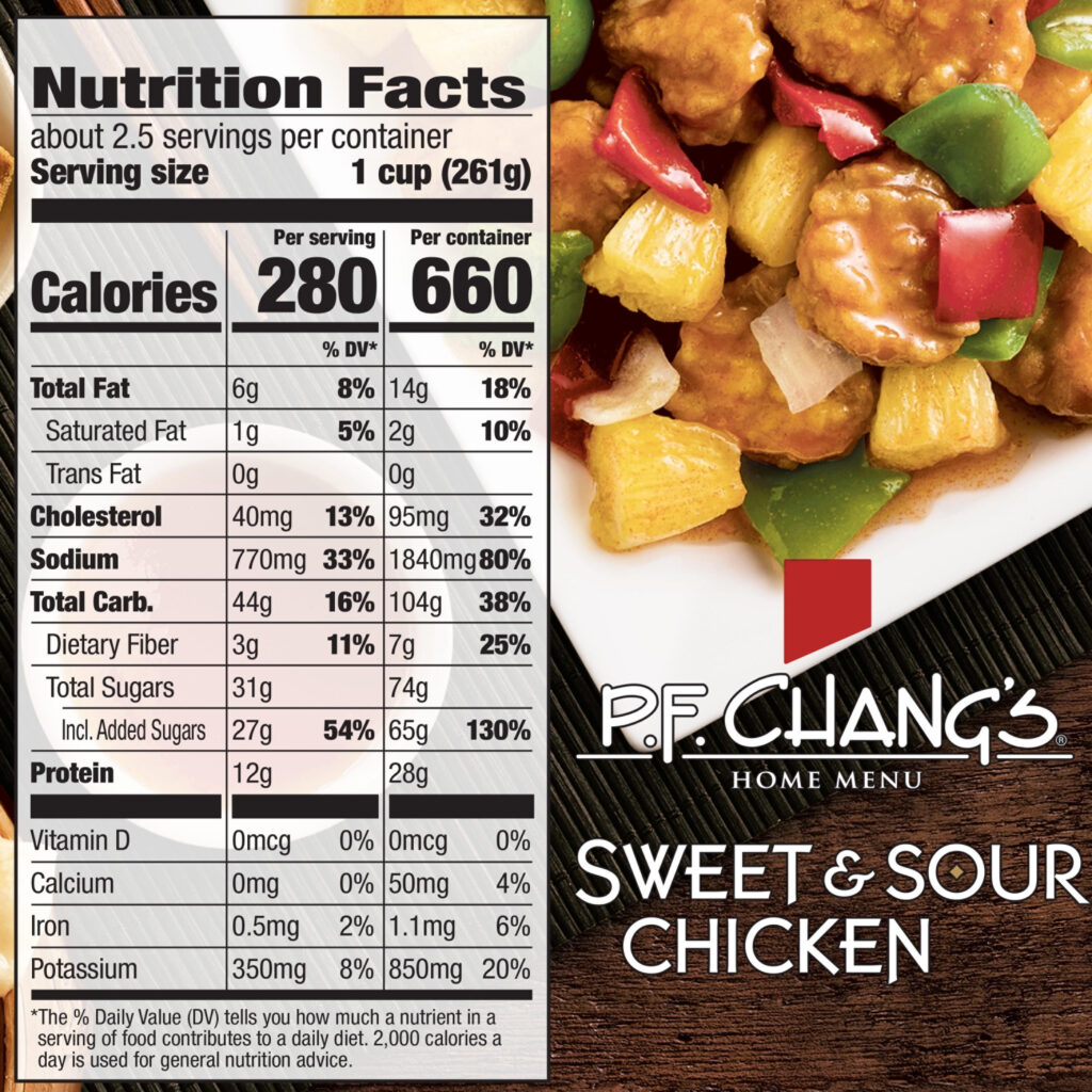 Pf Chang Sweet And Sour Chicken Nutrition Nutrition Pics