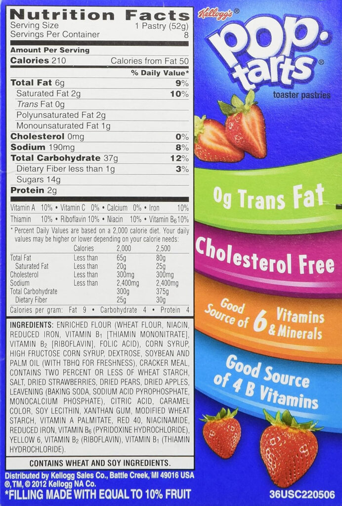 Pop Tart Nutrition Label Blog Dandk