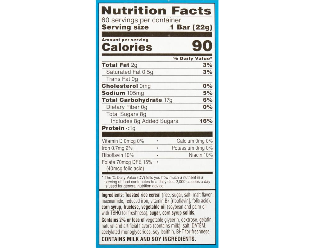 Rice Krispies Cereal Nutrition Data Besto Blog