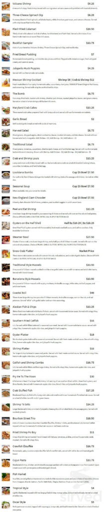 Rockfish Seafood Grill Menu In Arlington Texas USA