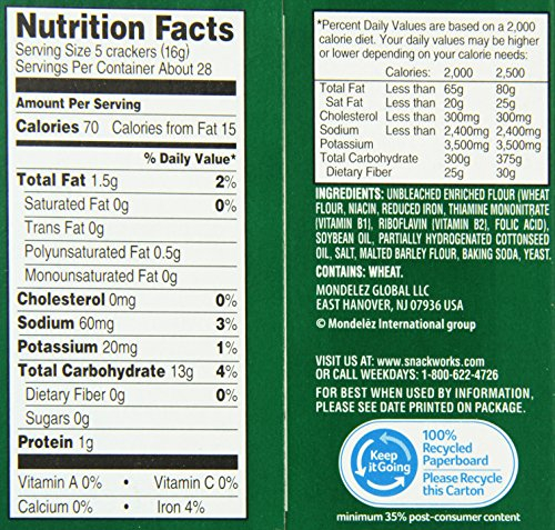 Saltine Crackers Nutrition Label Pensandpieces