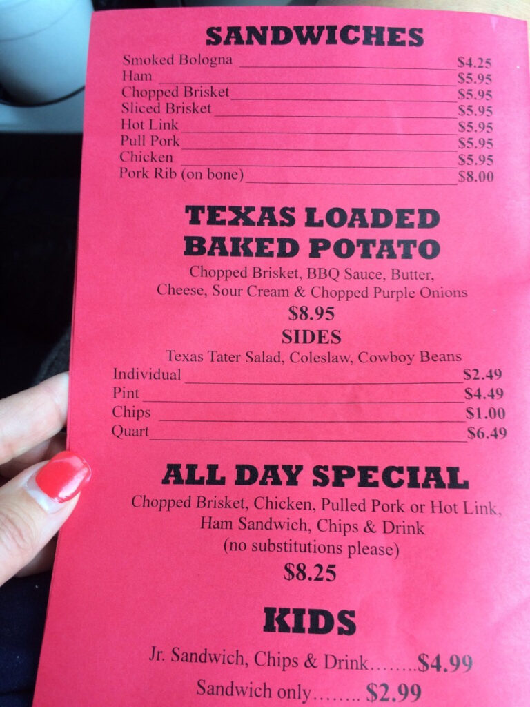 Shorty s BBQ Menu Reviews And Photos 780 US Highway 80 E Sunnyvale 