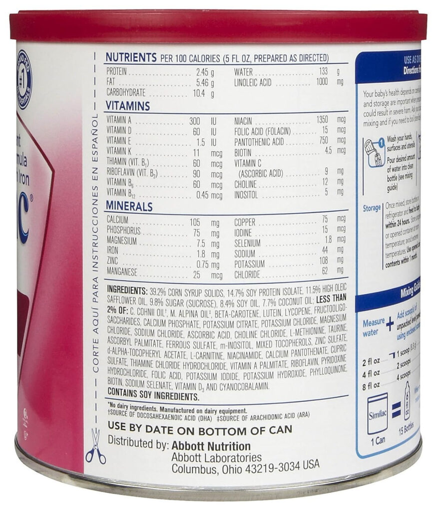 Similac Soy Formula Nutrition Label Blog Dandk