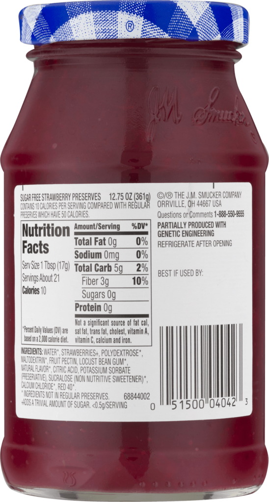 Smuckers Strawberry Jam Nutrition Label Bios Pics