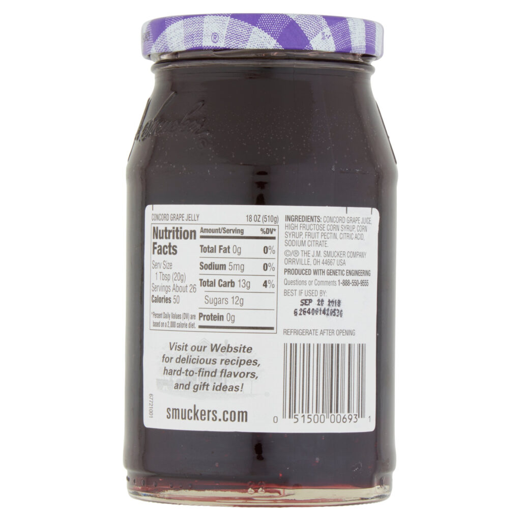 Smuckers Strawberry Jam Nutrition Label Nutrition Ftempo