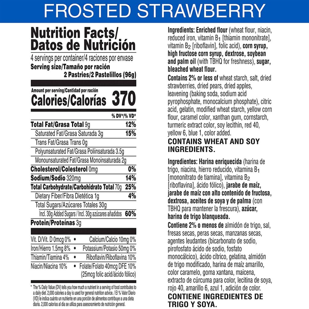 Strawberry Pop Tart Nutrition Facts Cully s Kitchen