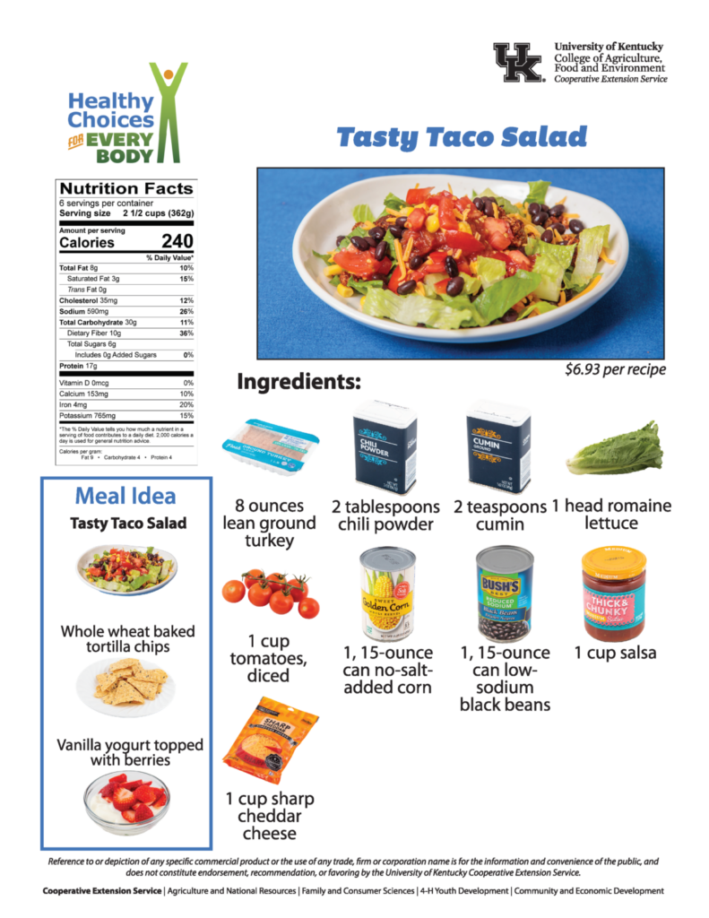 Tasty Taco Salad KNEP Kentucky Nutrition Education Program