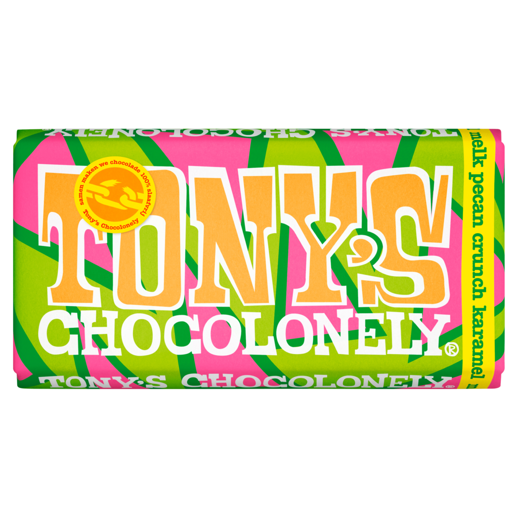 Tony s Chocolonely Melk Pecan Crunch Karamel Per Wikkel 180 G