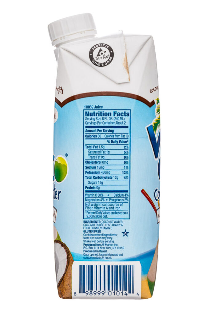 Vita Coconut Water Nutrition Facts