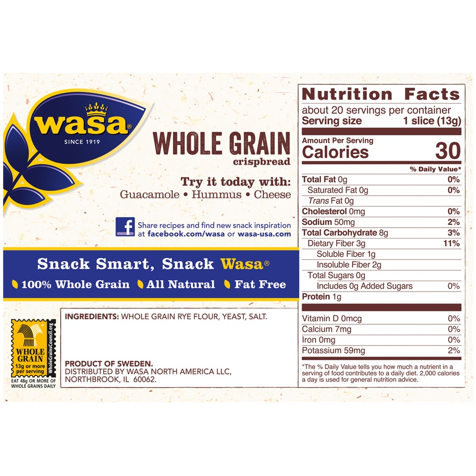 Wasa Whole Grain Crispbread 9 2 Oz Shipt