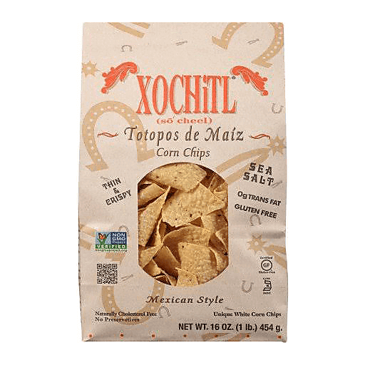 Xochitl Thin Crispy Mexican Style White Salted Sea Salt Corn Chips 16 