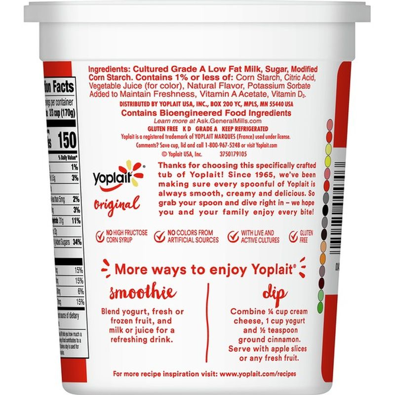 Yoplait Yogurt Low Fat Strawberry Smooth Style 2 Lb Instacart